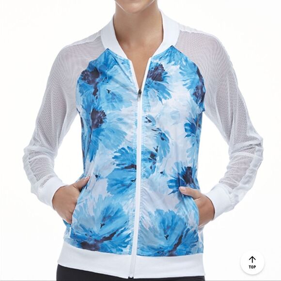 Fabletics pretty island print blue jacket - Picture 8 of 10